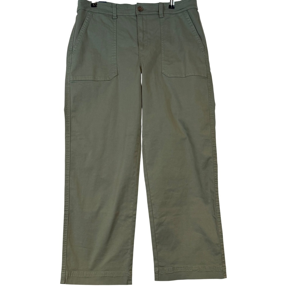 Gap Women Green Ankle Trouser Utility Straight Leg Pants •12•  Gorpcore Preppy